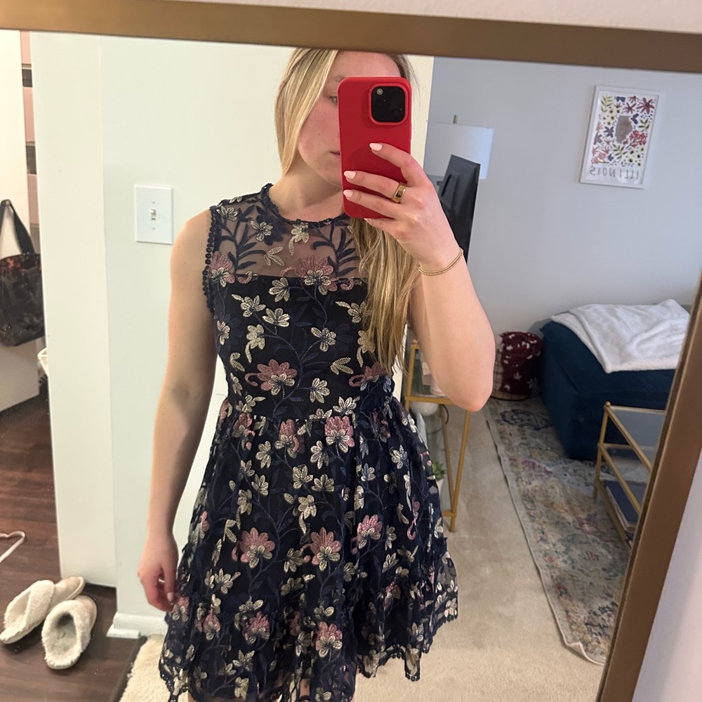 Floral cupcakes and cashmere blue dress